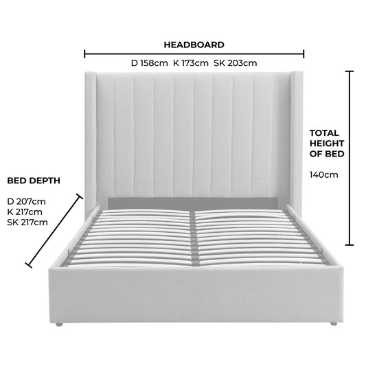 Madison Ottoman Storage Bed - Oatmeal - DUSK