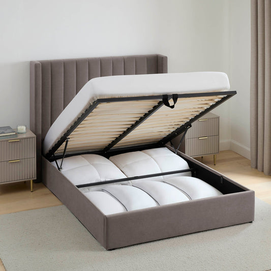Madison Ottoman Storage Bed - Taupe - DUSK