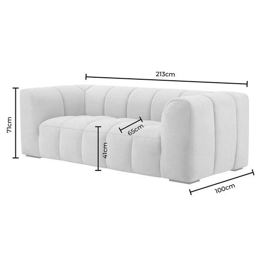 Manhattan Boucle 3 Seater Sofa - Off White - DUSK