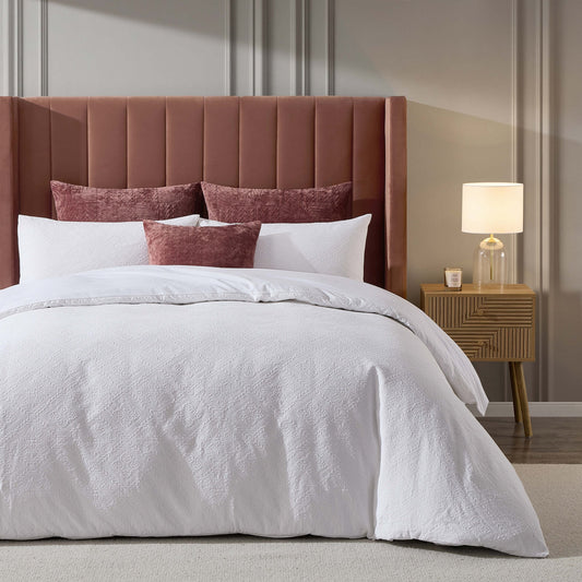 Margot 200 Thread Count Duvet Cover & Pillowcase Set - White - DUSK