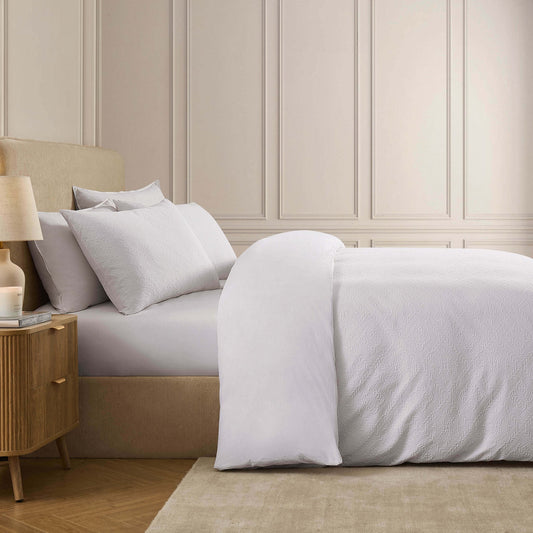 Margot 200 Thread Count Duvet Cover & Pillowcase Set - White - DUSK