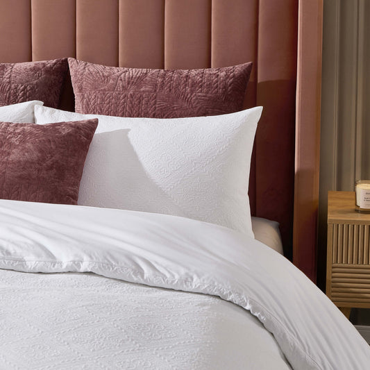 Margot 200 Thread Count Duvet Cover & Pillowcase Set - White - DUSK