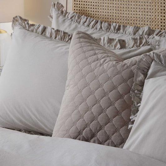 Marion Ruffle Edge Duvet Cover - Washed Cotton - Sand - DUSK