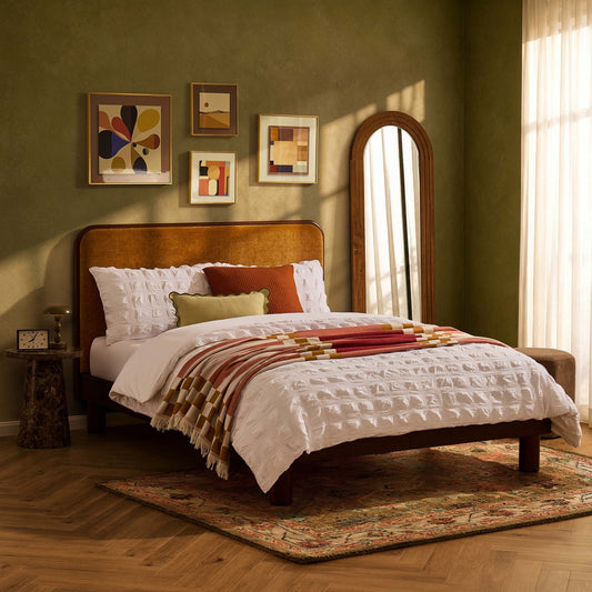 Marissa 100% Cotton Seersucker Check Duvet Cover & Pillowcase Set - White - DUSK