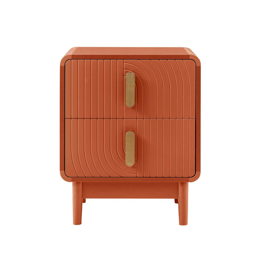 Marnie 2 Drawer Bedside Table - Burnt Orange - DUSK