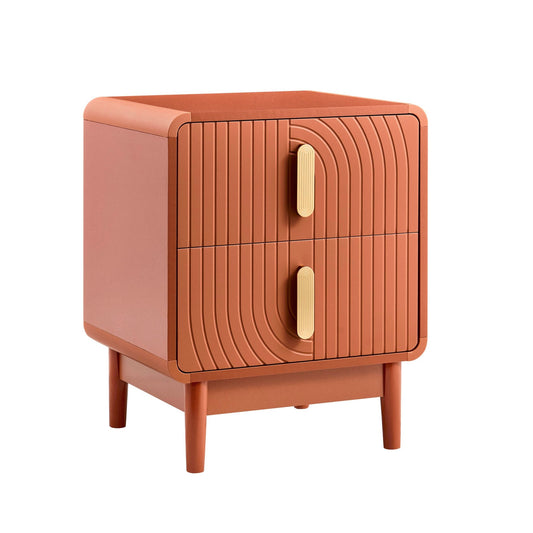 Marnie 2 Drawer Bedside Table - Burnt Orange - DUSK