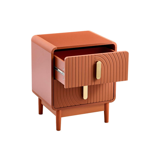 Marnie 2 Drawer Bedside Table - Burnt Orange - DUSK