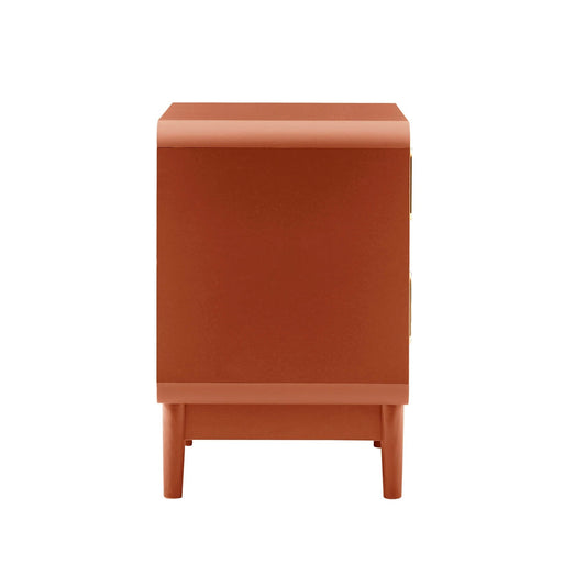 Marnie 2 Drawer Bedside Table - Burnt Orange - DUSK