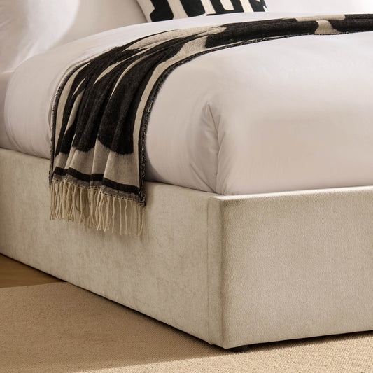 Melrose Ottoman Storage Bed - Chenille Ivory - DUSK