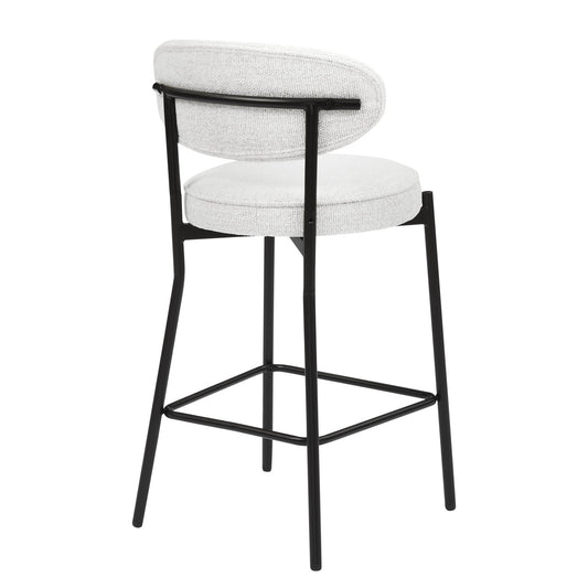 Mia Set of 2 Barstool - Ivory Boucle - DUSK