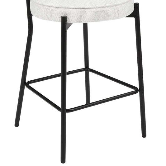 Mia Set of 2 Barstool - Ivory Boucle - DUSK