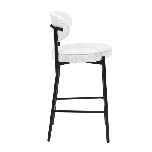 Mia Set of 2 Barstool - Ivory Boucle - DUSK
