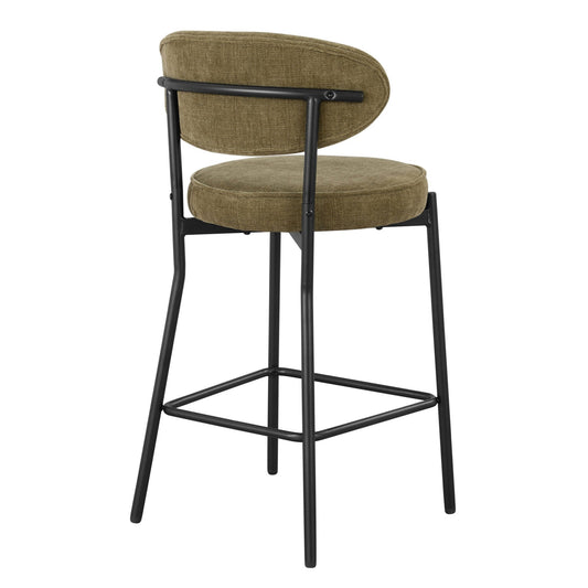 Mia Set of 2 Barstools - Chenille Olive - DUSK