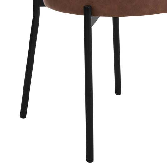 Mia Set of 2 Dining Chair - Faux Leather Tan - DUSK