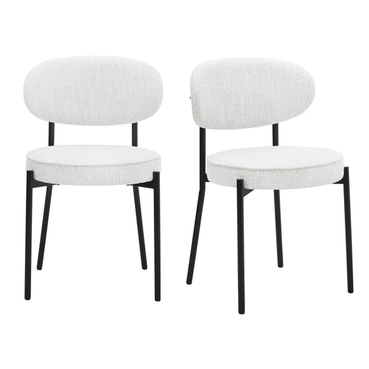 Mia Set of 2 Dining Chair - Ivory Boucle - DUSK