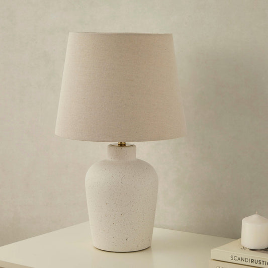 Mollie Ivory & Gold Ceramic Table Lamp - Ivory - DUSK