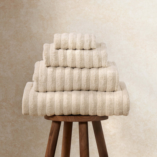 Monaco Plush Ribbed Cotton Towel Collection - Mushroom - DUSK