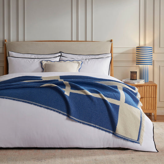 Motif Abstract Throw - Electric Blue - DUSK