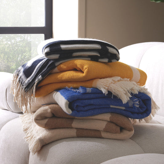 Motif Abstract Throw - Electric Blue - DUSK