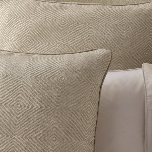 Nairobi Geo Chenille Stitch Quilt Cushion Cover - Taupe/White - DUSK