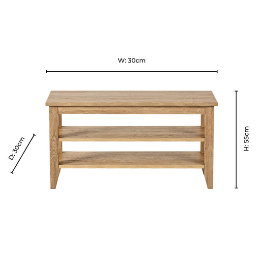 Nell Shoe Storage Bench - Light Wood - DUSK