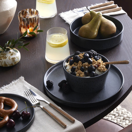 Nori Stoneware Set of 4 Side Plates - Black - DUSK