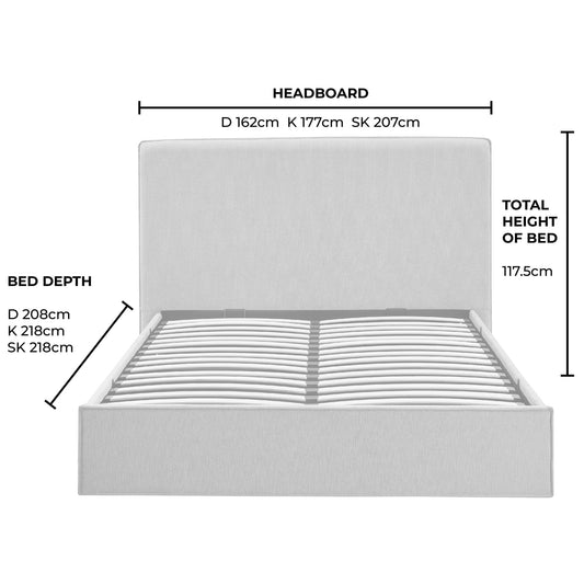 Oslo Ottoman Storage Bed - Ivory - DUSK