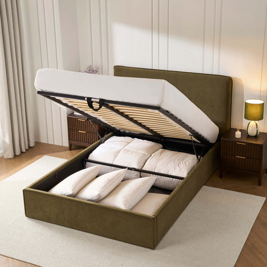 Oslo Ottoman Storage Bed - Olive - DUSK