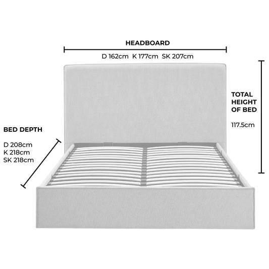 Oslo Ottoman Storage Bed - Textured Oatmeal - DUSK