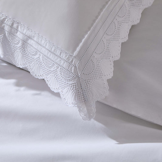 Pair of Alice Oxford Pillowcases - 200 Thread Count - White - DUSK