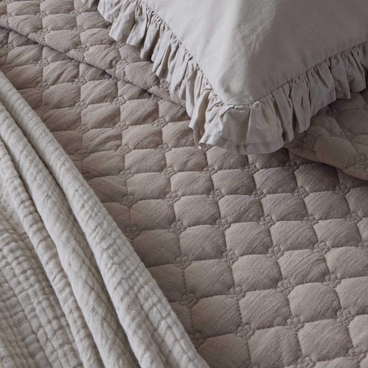 Pair of Marion Ruffle Edge Oxford Pillowcases - Washed Cotton - Sand - DUSK