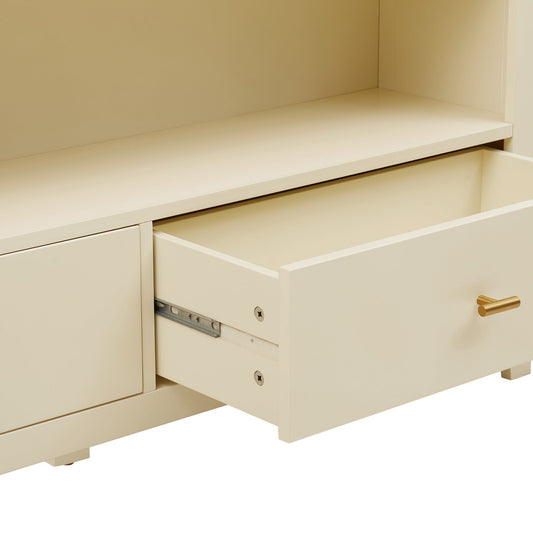 Poppy Bookshelf with Drawer - Cream - DUSK
