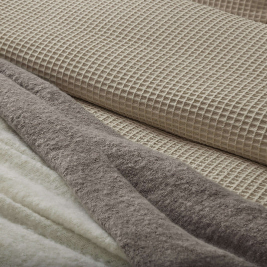 Portofino Waffle Duvet Cover - 200 TC - Cotton - Natural - DUSK