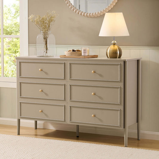 Posy 6 Drawer Chest - Taupe - DUSK