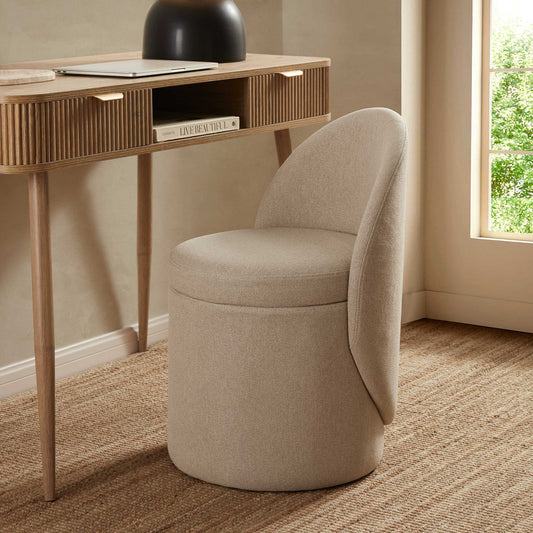 Primrose Dressing Table Storage Stool - Oatmeal - DUSK