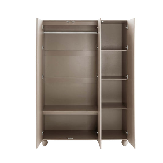 Rachel Arch Front 3 Door Wardrobe - Taupe - DUSK