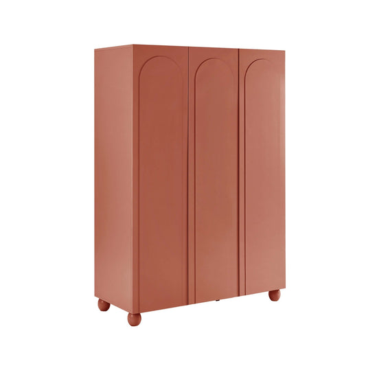 Rachel Arch Front 3 Door Wardrobe - Terracotta - DUSK
