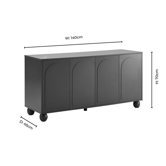 Rachel Arch Front 4 Door Sideboard - Terracotta - DUSK