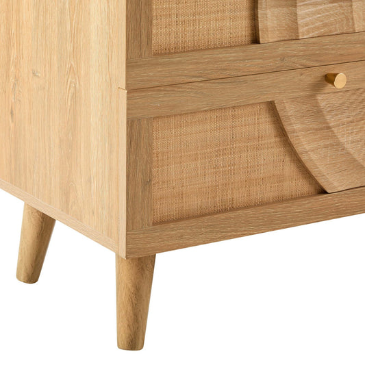 Raven Rattan 6 Drawer Chest - Light Wood - DUSK