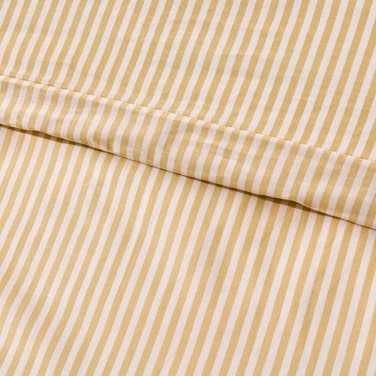 Remy 200 Thread Count Shirting Stripe Print Ruffle Edge Duvet Cover Set - Buttermilk - DUSK