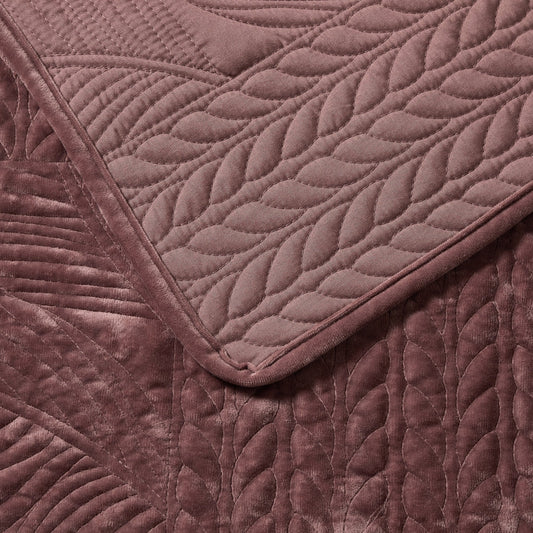 Rome Velvet Greek Matelasse Bedspread - Deep Pink - DUSK