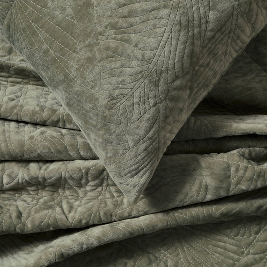Rome Velvet Greek Matelasse Cushion Cover - Basil - DUSK