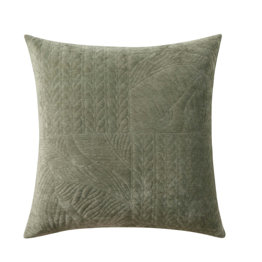 Rome Velvet Greek Matelasse Cushion Cover - Basil - DUSK
