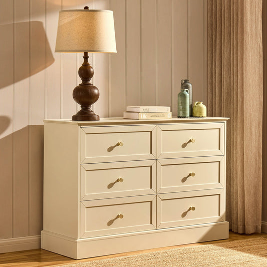 Ruby 6 Drawer Chest - Cream - DUSK