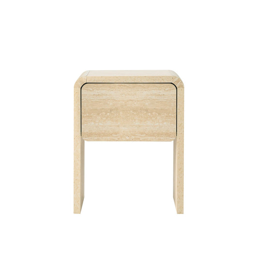 Samira Side Table - Travertine Effect - DUSK