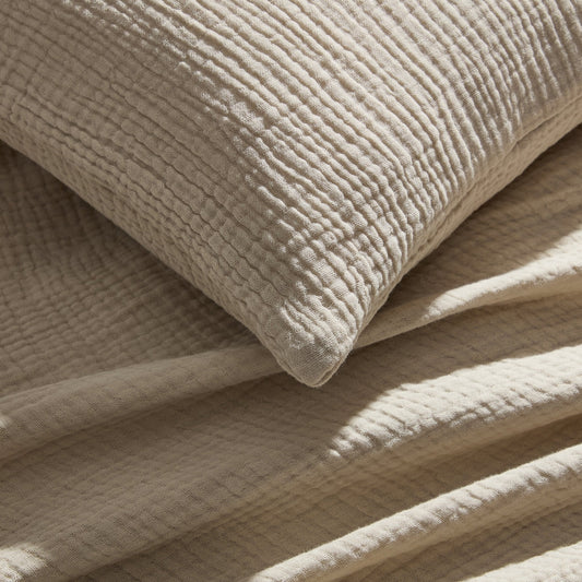 Savannah Four Layer Tufted Muslin Sofa Cushion Cover - Oat - DUSK