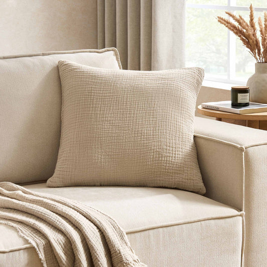 Savannah Four Layer Tufted Muslin Sofa Throw - Oat - DUSK