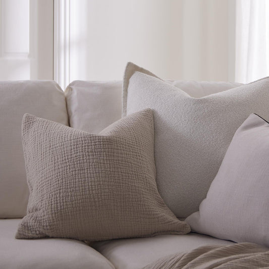 Savannah Set of 2 Tufted Muslin Cushion Cover - Oat - DUSK