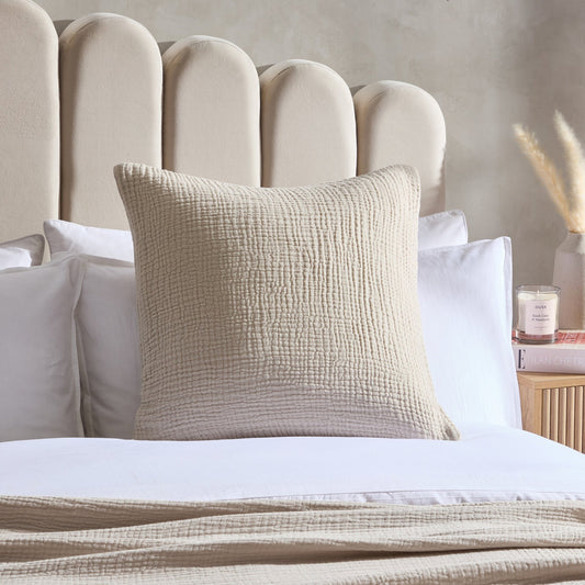 Savannah Tufted Muslin Cushion Cover - Oat - DUSK