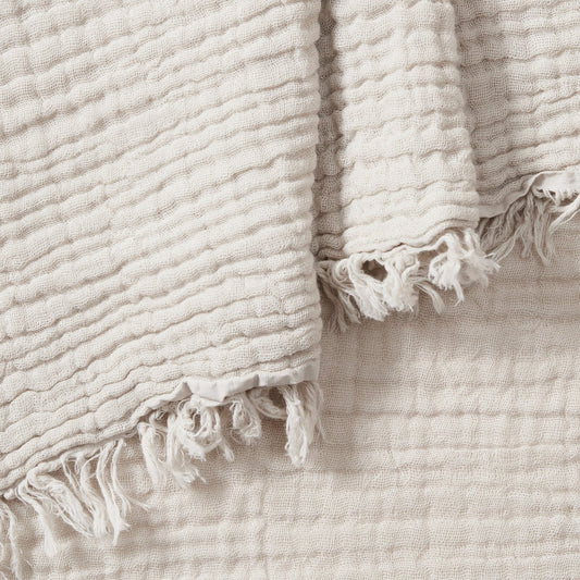Savannah Tufted Muslin Throw - Oat - DUSK
